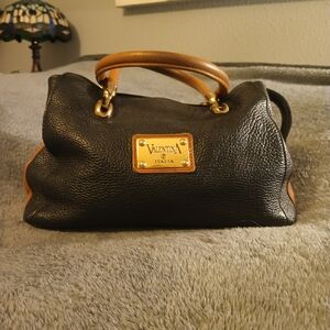 Valentina Black and Brown Leather Handbag